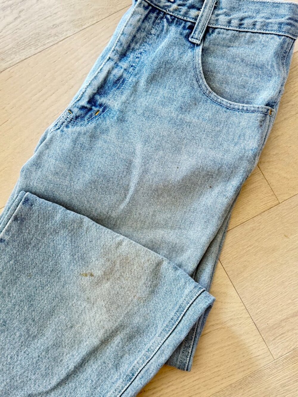 Y2K Baggy Straight Leg Jeans Light Wash 29 Vintage Denim